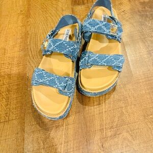 Steve Madden Denim Blue Platform Sandals